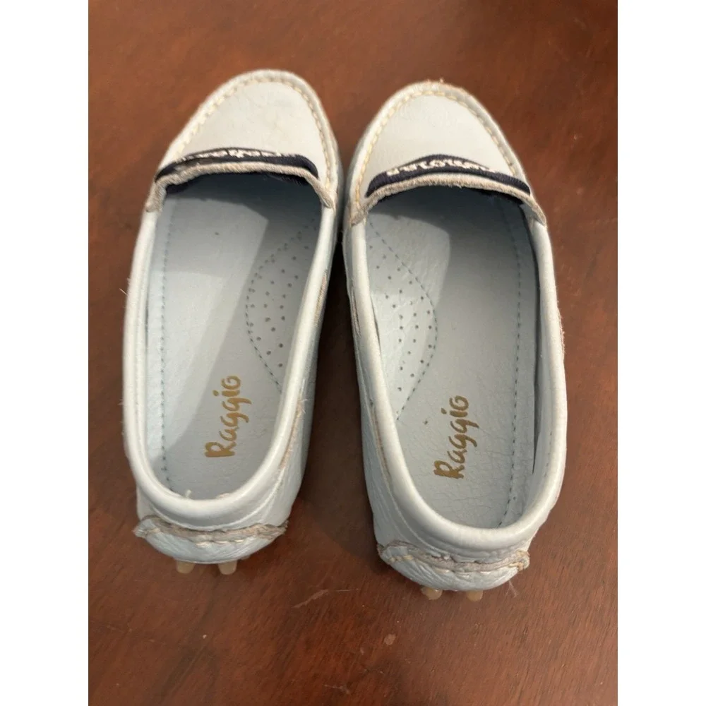 Reggio Light Blue Leather Driving Moccasins‎ Size 23 US Baby Boy 7